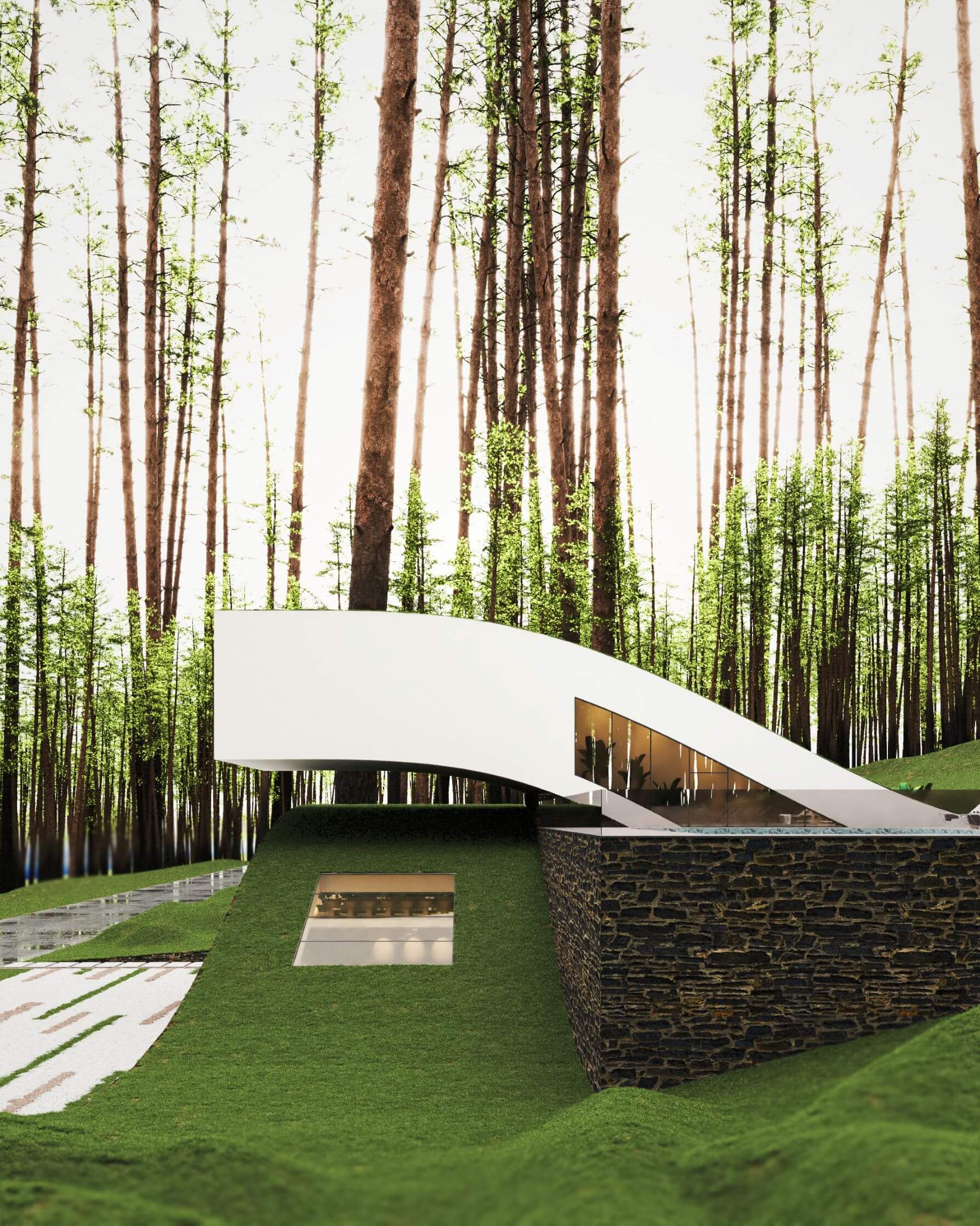 house with green roof